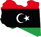 أيقونة خريطة ليبيا بألوان العلم